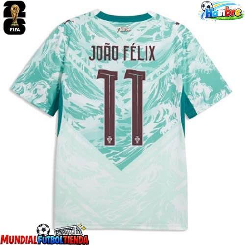 Camiseta Portugal Joao Felix #11 Segunda Equipación Replica Mundial 2026 mangas cortas